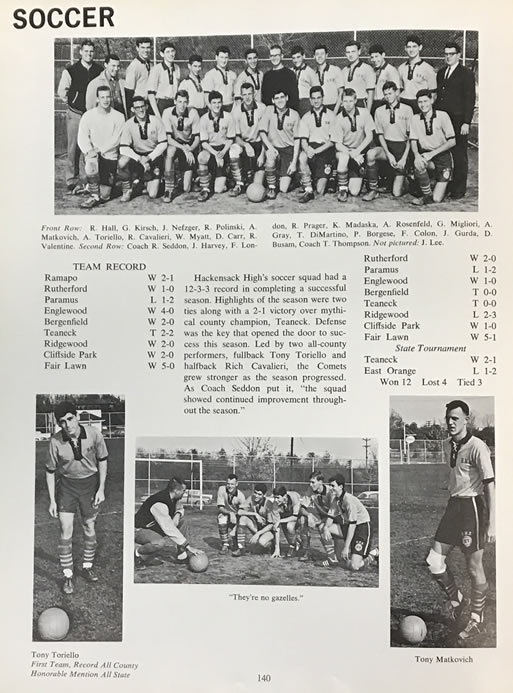 Soccer Team Yearbook Photo 1963